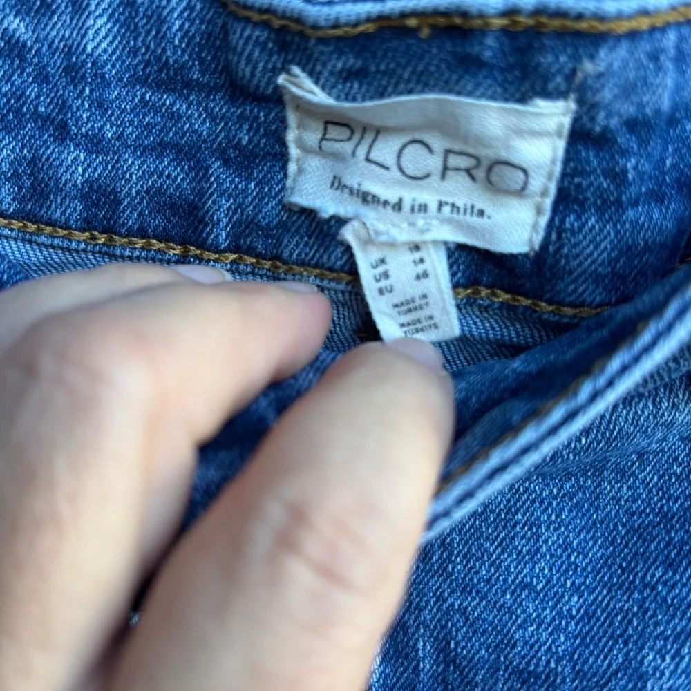 Pilcro Blue Denim Button-Front Skirt